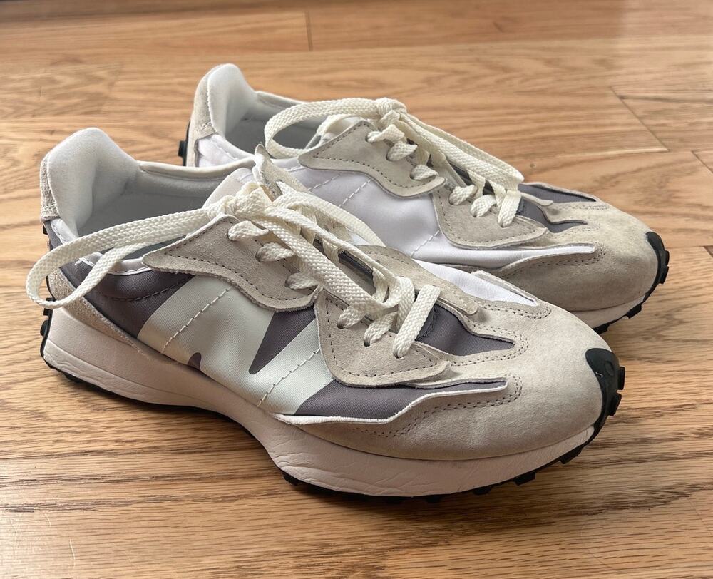 New Balance 327 White/Grey Mens 7.5 Womens 9